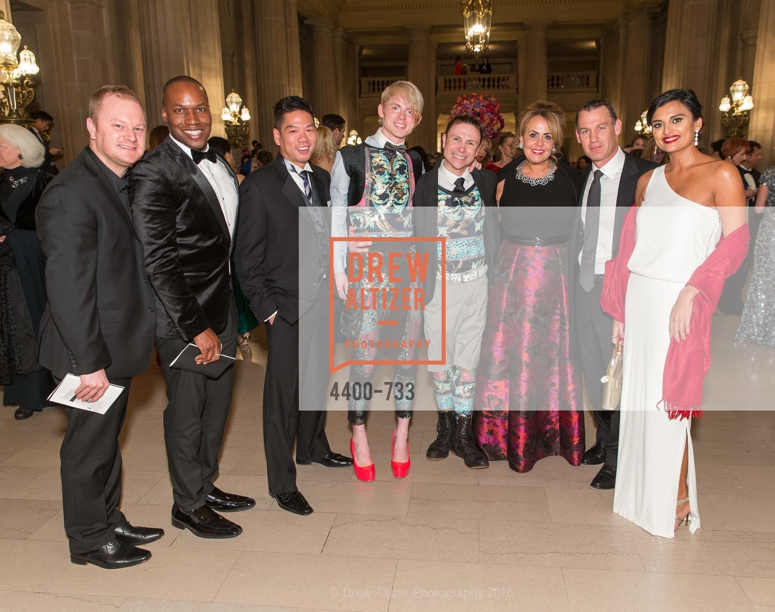 Chris Dillard, Jayson Johnson, Edton Mock, Christian Squires, Robert Dekkers, Ashley Heller, Wade Burgess, Rupal Patel, San Francisco Ballet 2016 Opening Night Gala, San Francisco City Hall. 1 Dr Carlton B Goodlett Pl, January 21st, 2016, Photo #4400-733 Chris Dillard, Jayson Johnson, Edton Mock, Christian Squires, Robert Dekkers, Ashley Heller, Wade Burgess, Rupal Patel, Photo #4400-733
