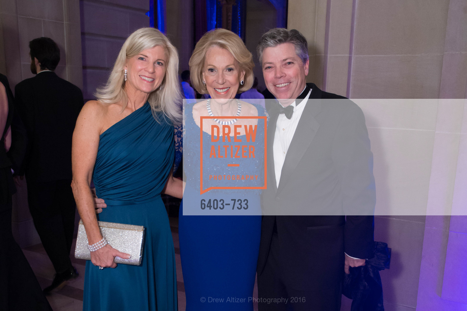 Lynn Callander, Charlotte Schultz, Peter Callander, San Francisco Ballet 2016 Opening Night Gala, San Francisco City Hall. 1 Dr Carlton B Goodlett Pl, January 21st, 2016,Drew Altizer, Drew Altizer Photography, full-service agency, private events, San Francisco photographer, photographer california