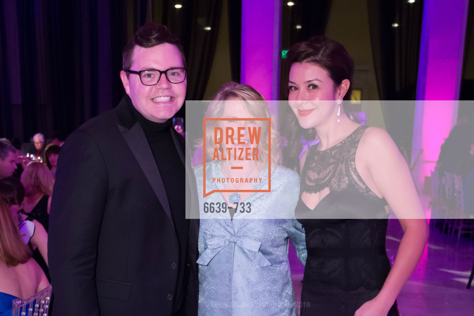 Robert Brotherton, Marie Hurabiell, Phoebe Mireles, San Francisco Ballet 2016 Opening Night Gala, San Francisco City Hall. 1 Dr Carlton B Goodlett Pl, January 21st, 2016,Drew Altizer, Drew Altizer Photography, full-service agency, private events, San Francisco photographer, photographer california