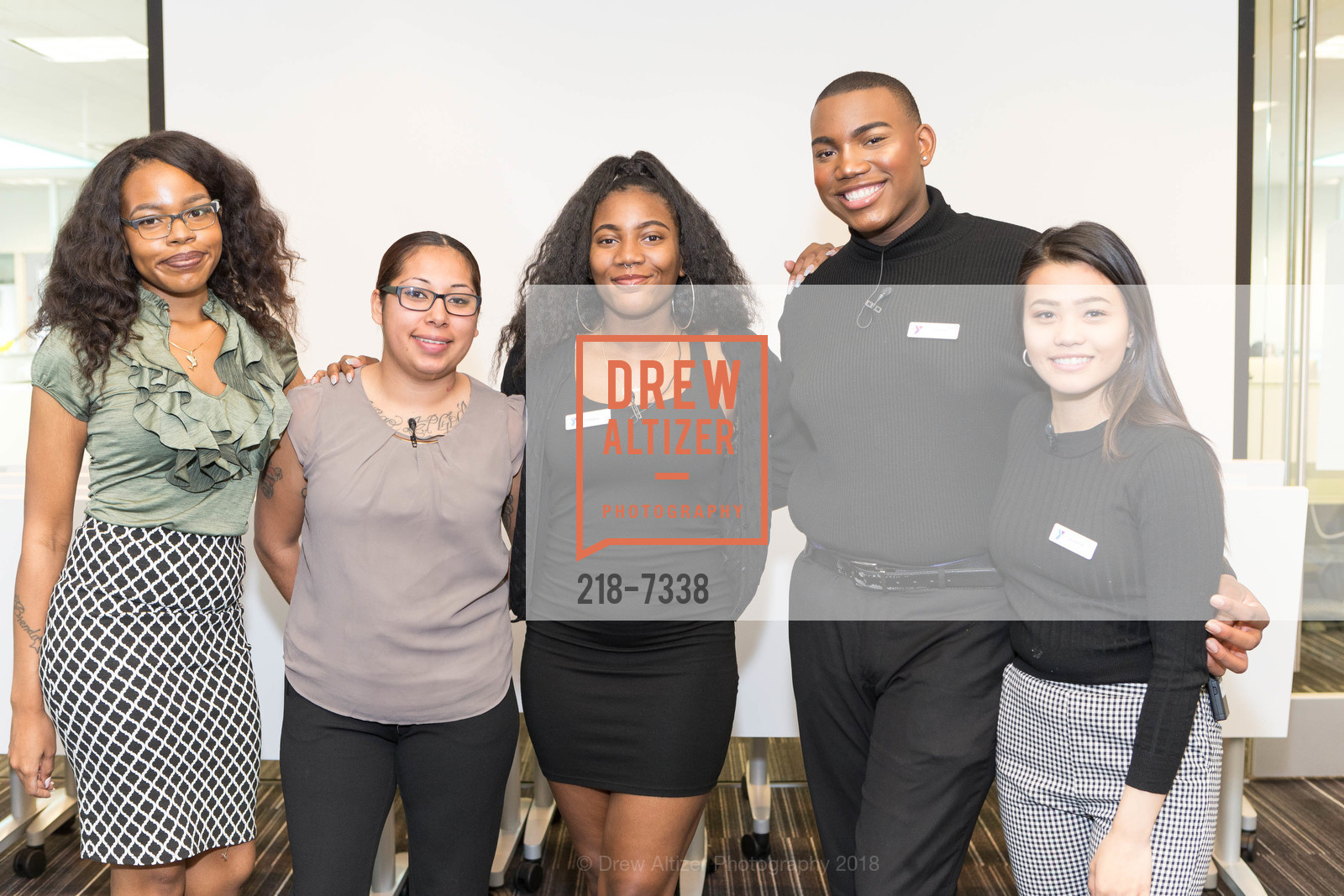 Michelle Bettis, Desiree Maldonado, London Stiger, Johnal Stiger, KC Agramon, Y for Youth Luncheon, Yerba Buena Center for the Arts, March 9th, 2018, Photo #218-7338 Michelle Bettis, Desiree Maldonado, London Stiger, Johnal Stiger, KC Agramon, Photo #218-7338