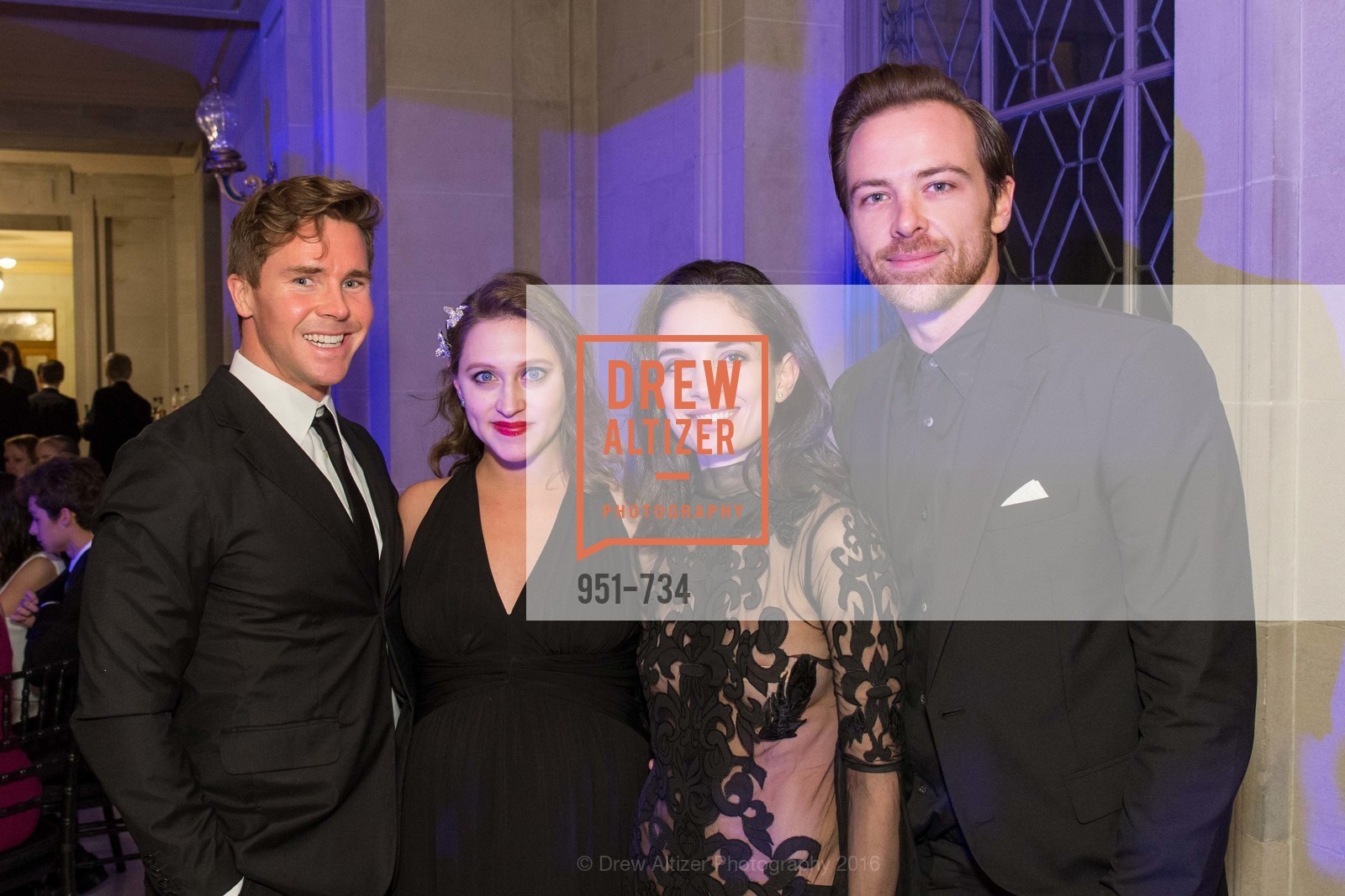 David Sanford, Sarah van Patten, Dores Andre, Luke Acret, San Francisco Ballet 2016 ENCORE! Opening Night Gala, San Francisco City Hall. 1 Dr Carlton B Goodlett Pl, January 21st, 2016, Photo #951-734 David Sanford, Sarah van Patten, Dores Andre, Luke Acret, Photo #951-734