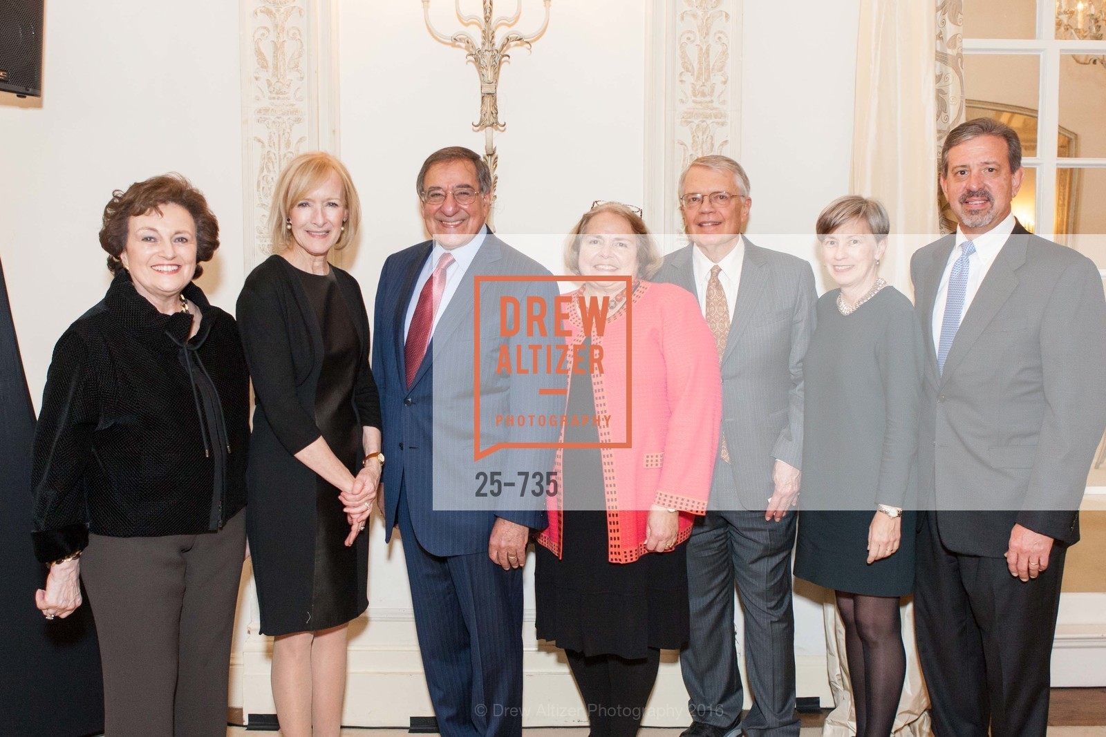 Sylvia Panetta, Judy Woodruff, Leon Panetta, Camilla Smith, George Smith, Laurie Saylak, Tom Saylak, A Night with the NewsHour, Metropolitan Club. 640 Sutter Street, January 21st, 2016, Photo #25-735 Sylvia Panetta, Judy Woodruff, Leon Panetta, Camilla Smith, George Smith, Laurie Saylak, Tom Saylak, Photo #25-735