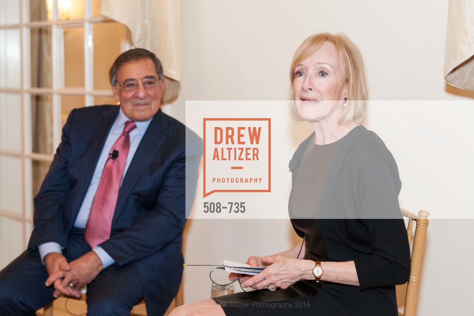 Leon Panetta, Judy Woodruff, A Night with the NewsHour, Metropolitan Club. 640 Sutter Street, January 21st, 2016, Photo #508-735 Leon Panetta, Judy Woodruff, Photo #508-735