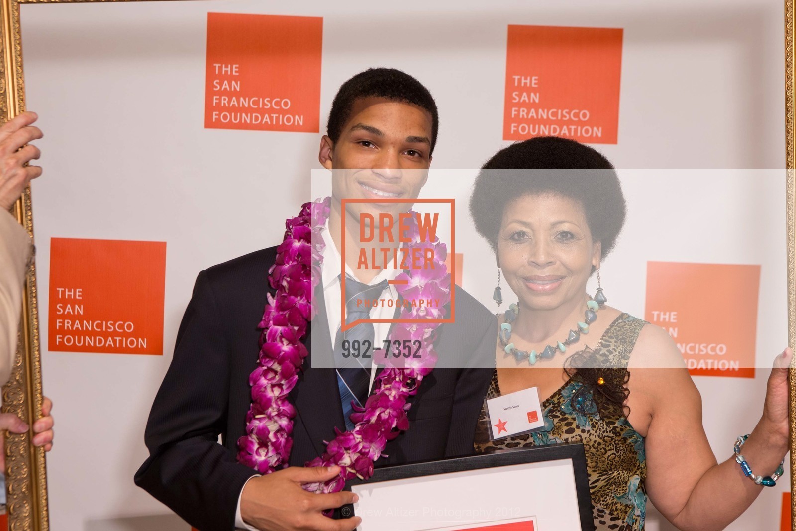 Kyron Covington, Mattie Scott, THE SAN FRANCISCO FOUNDATION: 2012 Community Leadership Awards, San Francisco War Memorial Veterans Building, Herbst Theatre. 401 Van Ness Avenue, October 2nd, 2012, Photo #992-7352 Kyron Covington, Mattie Scott, Photo #992-7352