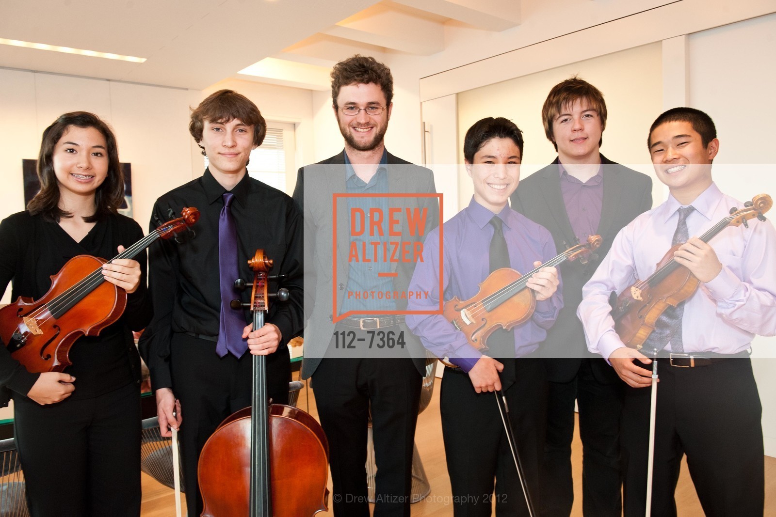 Maya Bulos, Jasper Hussong, Samuel Carl Adams, Wesley Denison, Niko Umar-Durr, Albert Yamamoto, CROWDEN MUSIC CENTER Benefit with Samuel Carl Adams, US, October 29th, 2012, Photo #112-7364 Maya Bulos, Jasper Hussong, Samuel Carl Adams, Wesley Denison, Niko Umar-Durr, Albert Yamamoto, Photo #112-7364
