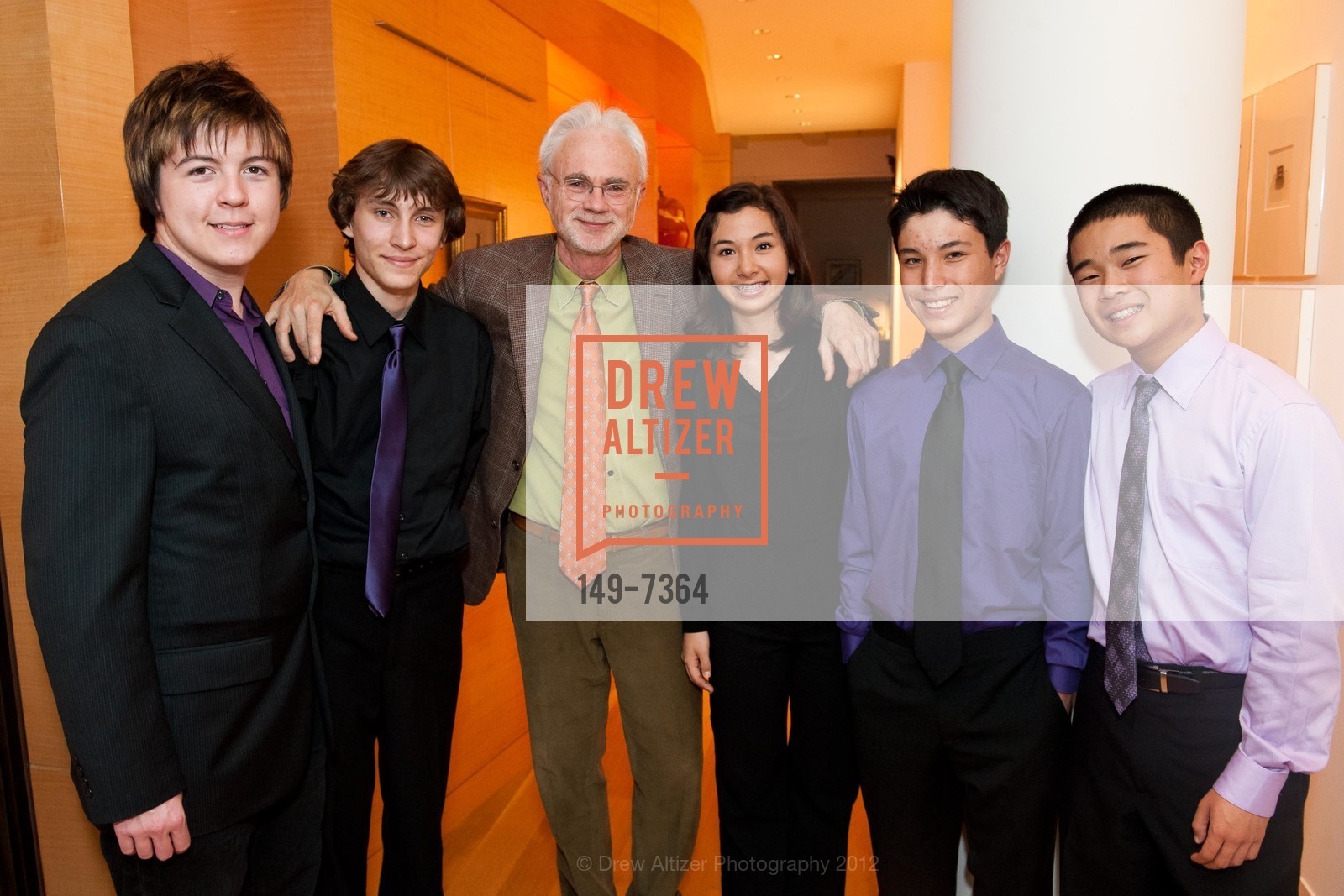 Niko Umar-Durr, Jasper Hussong, John Adams, Maya Bulos, Wesley Denison, Albert Yamamoto, CROWDEN MUSIC CENTER Benefit with Samuel Carl Adams, US, October 29th, 2012, Photo #149-7364 Niko Umar-Durr, Jasper Hussong, John Adams, Maya Bulos, Wesley Denison, Albert Yamamoto, Photo #149-7364
