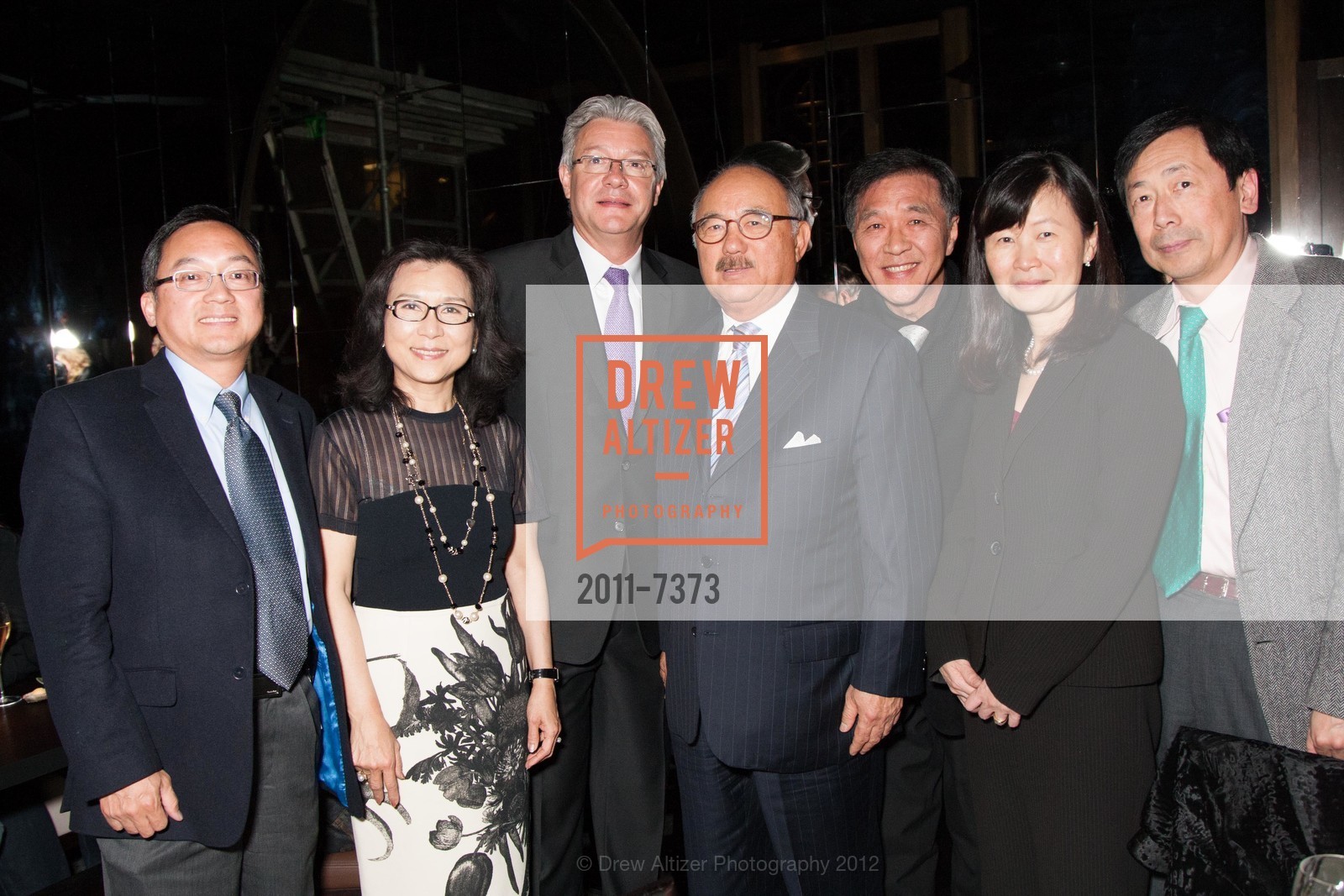 Dominic Li, Maria Fang, Didier Souillat, Joe Kwok, Joe Fang, Mimi Leong, Clfford Leung, HAKKASAN SAN FRANCISCO Grand Opening Party, US, November 30th, 2012, Photo #2011-7373 Dominic Li, Maria Fang, Didier Souillat, Joe Kwok, Joe Fang, Mimi Leong, Clfford Leung, Photo #2011-7373
