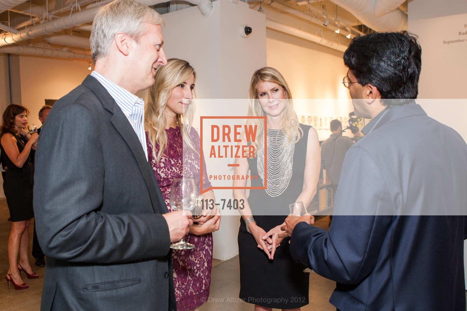 Countess Michelle Czernin von Chudenitz, Jill Fraser, Rajeev Madhavan, Jill Milan Fall 2012 Cocktail Party, Wendi Norris Gallery. 161 Jessie Street, September 12th, 2012, Photo #113-7403 Countess Michelle Czernin von Chudenitz, Jill Fraser, Rajeev Madhavan, Photo #113-7403