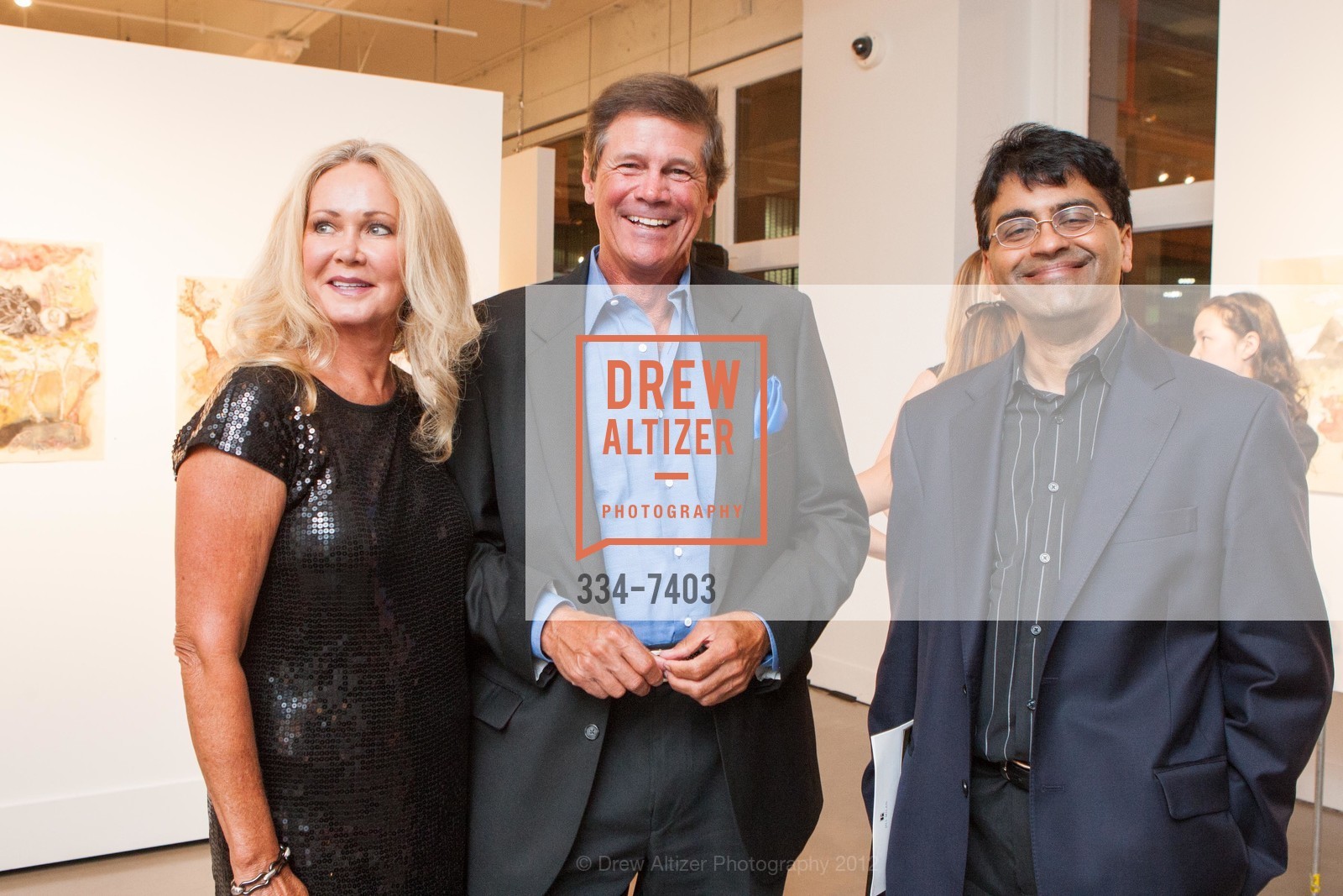 Cindy Stanley, David Stanley, Rajeev Madhavan, Jill Milan Fall 2012 Cocktail Party, Wendi Norris Gallery. 161 Jessie Street, September 12th, 2012, Photo #334-7403 Cindy Stanley, David Stanley, Rajeev Madhavan, Photo #334-7403