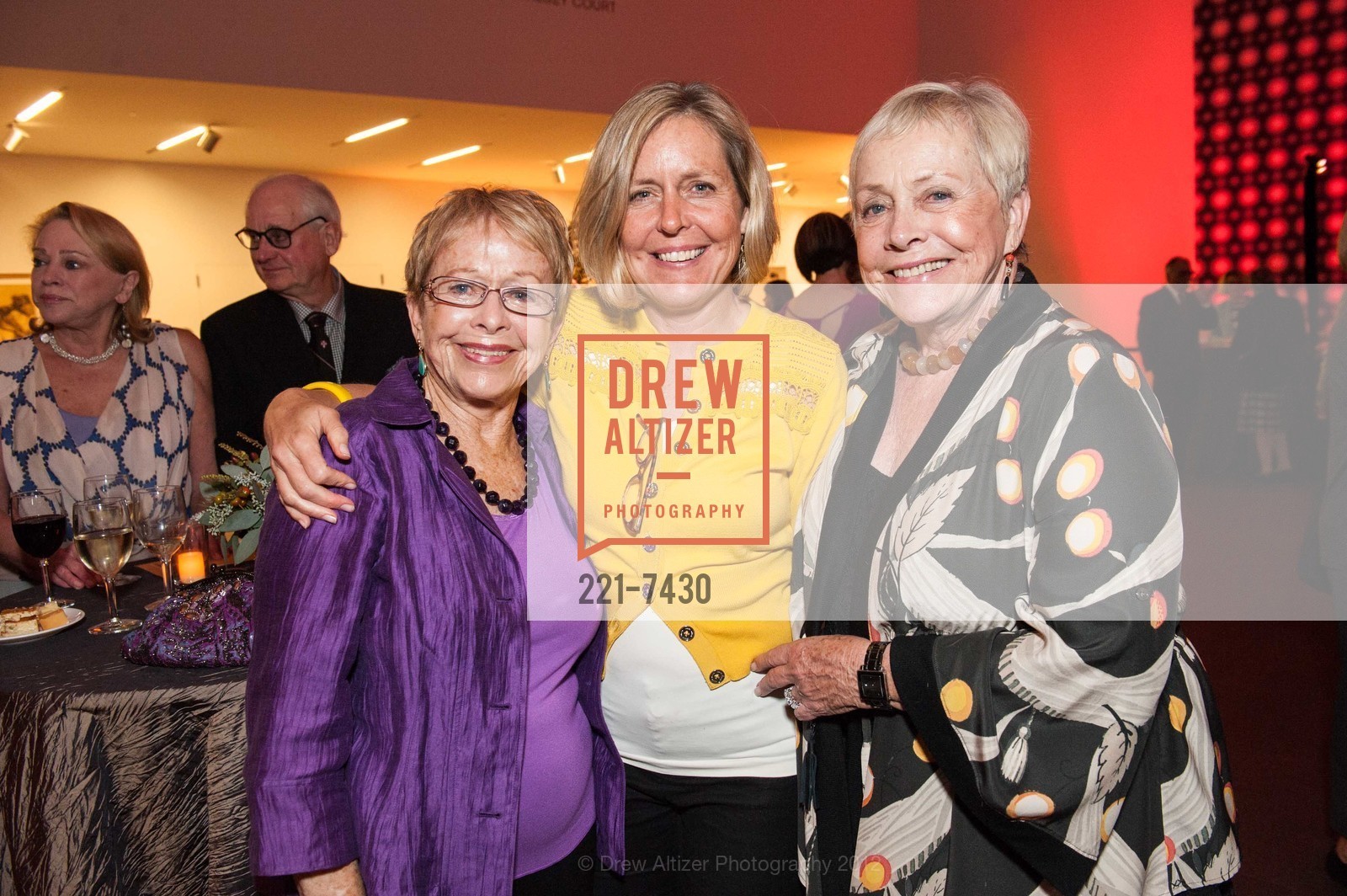 Antonia Bernard, Suzette Mills Foley, Elena Mills, William S. Paley Collection: A Taste for Modernism Donor Opening Reception, de Young Museum. 50 Hagiwara Tea Garden Drive, September 13th, 2012, Photo #221-7430 Antonia Bernard, Suzette Mills Foley, Elena Mills, Photo #221-7430