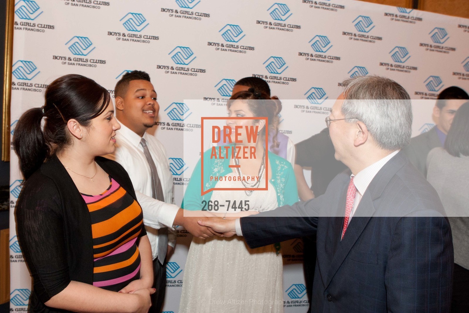 Cecelia Luna, Antonio Sanchez, Esteffany Calderon, Mayor Ed Lee, 2012 Charles Schwab Youth of the Year, US, February 7th, 2012, Photo #268-7445 Cecelia Luna, Antonio Sanchez, Esteffany Calderon, Mayor Ed Lee, Photo #268-7445