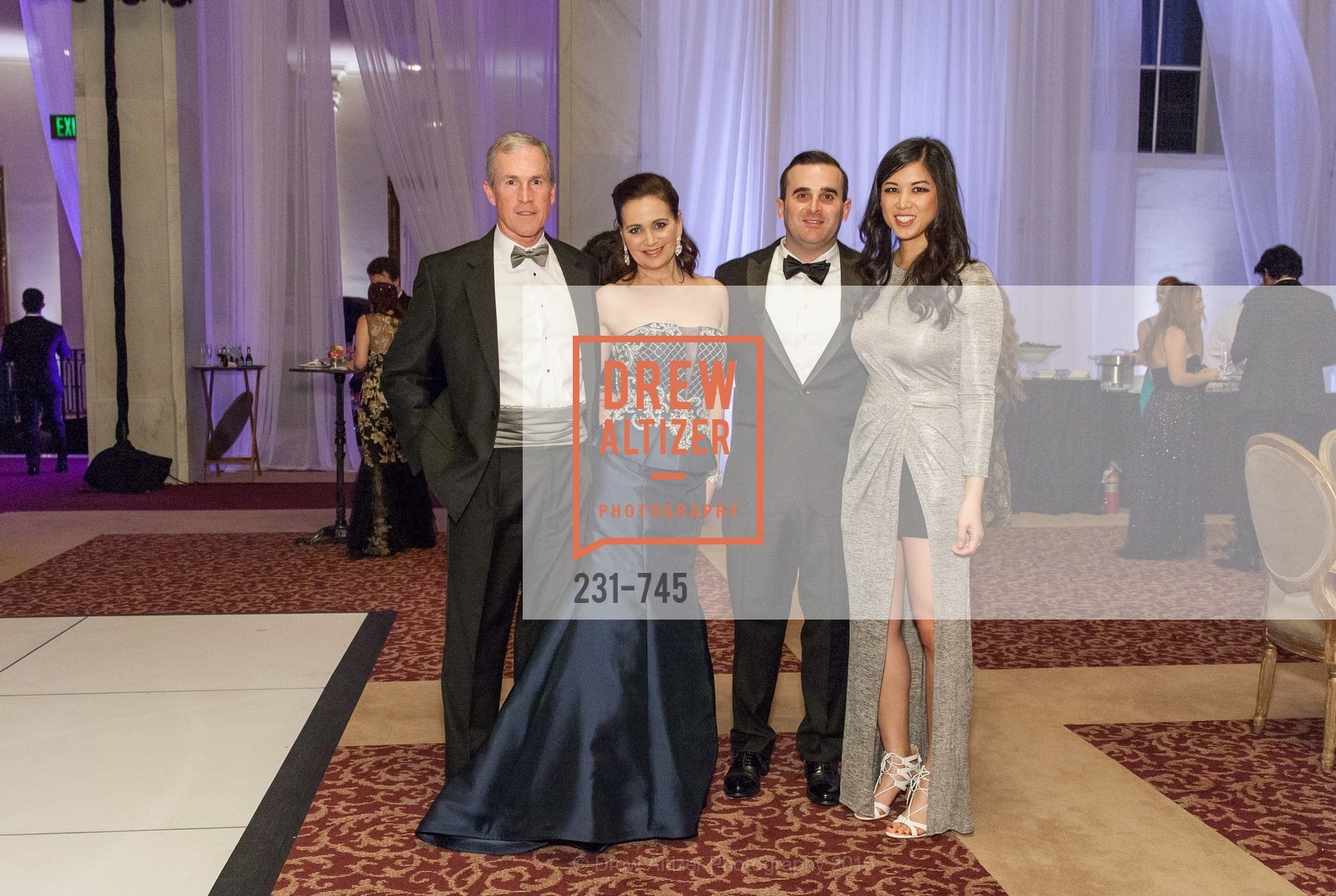 Kurt Burkhard, Jane Burkhard, Aaron Aiken, Emily Hu, San Francisco Ballet 2016 Opening Night Gala Part 2, San Francisco City Hall, January 21st, 2016,Drew Altizer, Drew Altizer Photography, full-service event agency, private events, San Francisco photographer, photographer California
