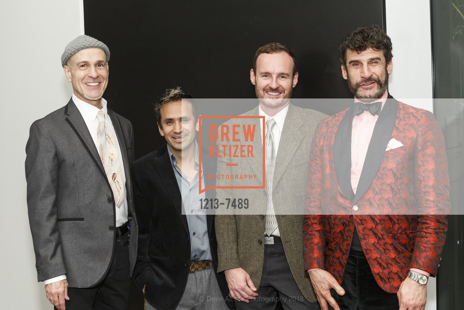 Boris Goldman, Ricardo Ramirez, Todd McGregor, John Vlahides, Bouquets to Art Gala 2018, de Young Museum. 50 Hagiwara Tea Garden Drive, San Francisco, CA 94118, March 12th, 2018, Photo #1213-7489 Boris Goldman, Ricardo Ramirez, Todd McGregor, John Vlahides, Photo #1213-7489
