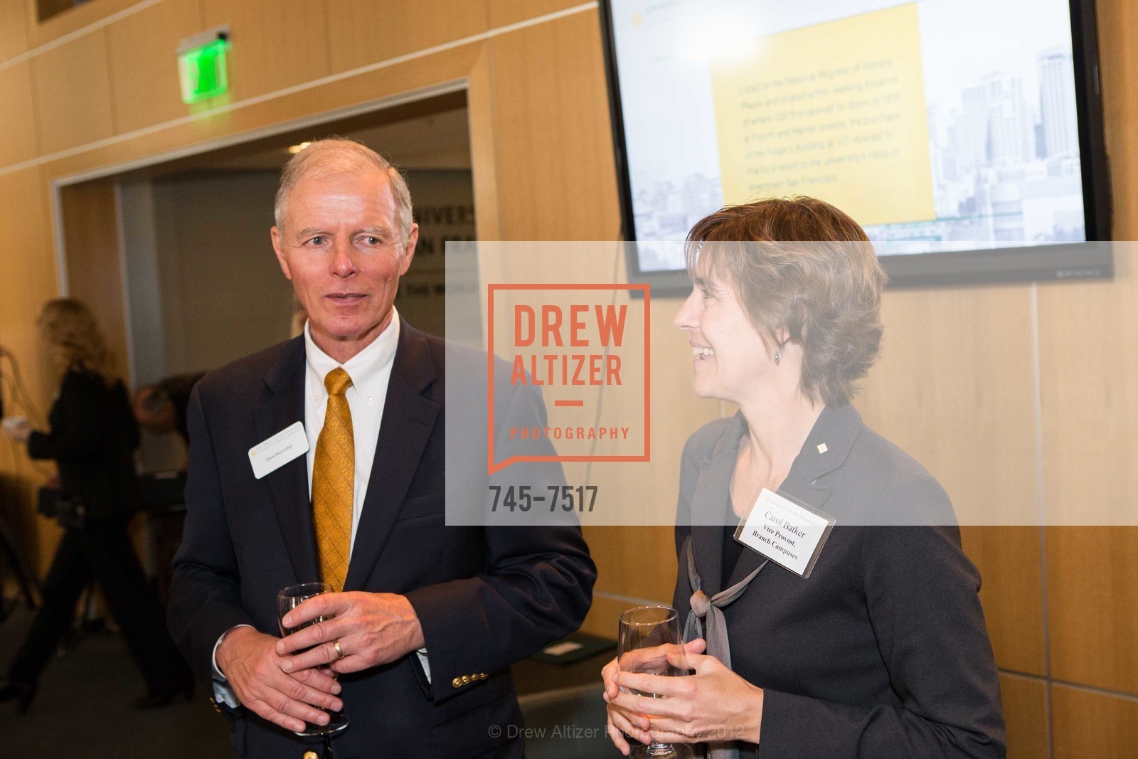 Dave Macmillan, Carol Batker, Opening of USF'S Downtown Campus, University of San Francisco Downtown Campus. 101 Howard Street, September 14th, 2012, Photo #745-7517 Dave Macmillan, Carol Batker, Photo #745-7517