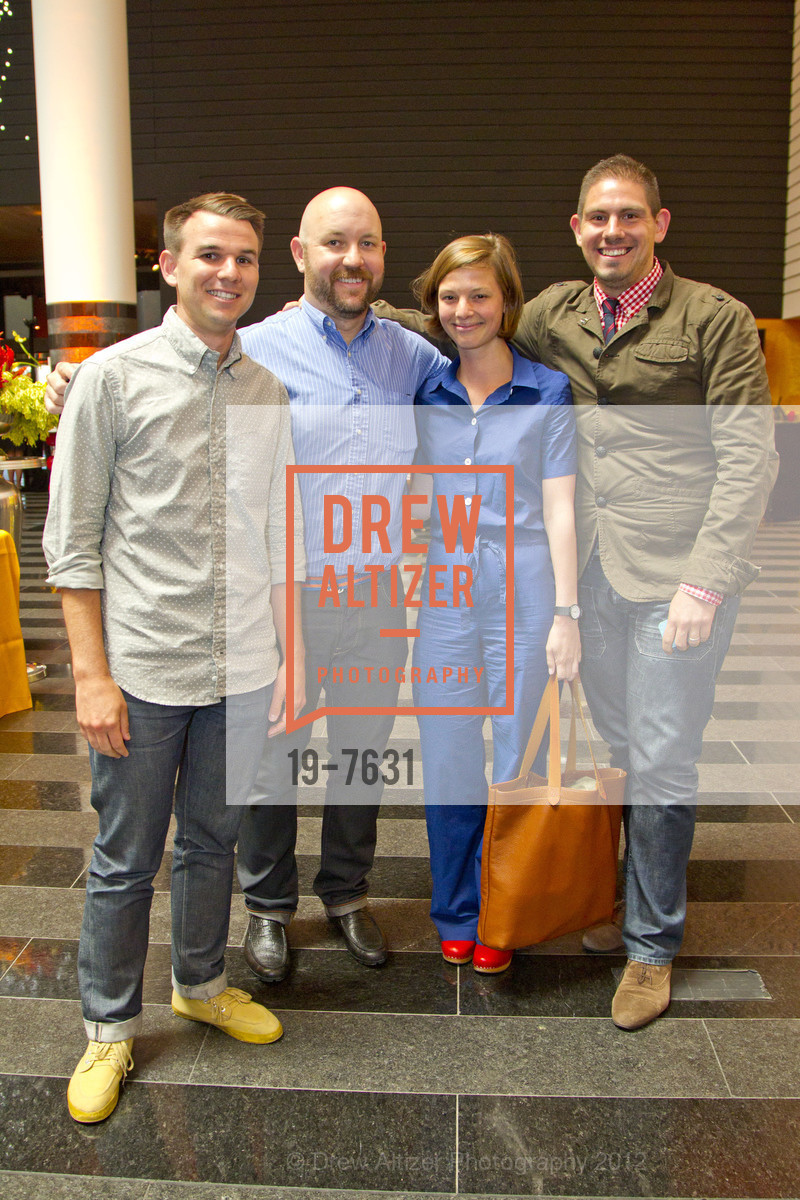 Will Fewell, Brian Machowsky, Claire Cichy, Peter Colon, Cindy Sherman Opening Reception at SFMOMA, SFMOMA. 151 Third Street, July 11th, 2012, Photo #19-7631 Will Fewell, Brian Machowsky, Claire Cichy, Peter Colon, Photo #19-7631