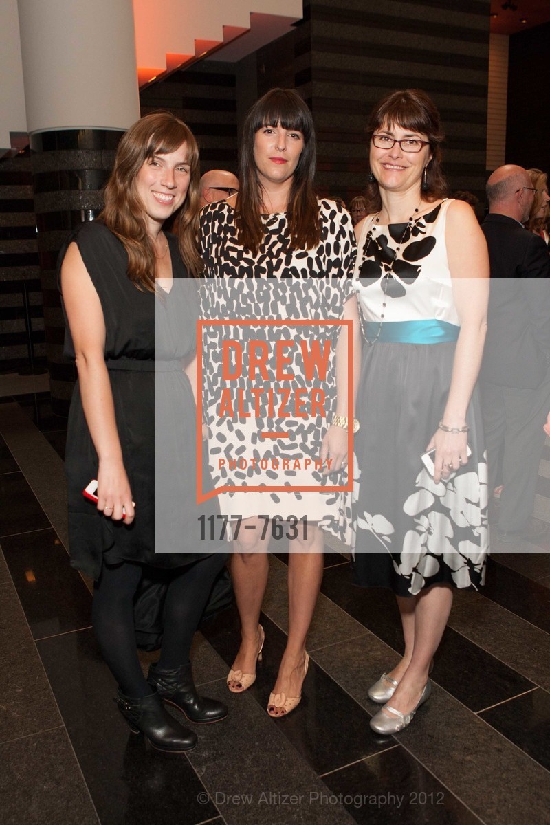 Lucy Gallun, Ava Respini, Erin O'Toole, Cindy Sherman Opening Reception at SFMOMA, SFMOMA. 151 Third Street, July 11th, 2012, Photo #1177-7631 Lucy Gallun, Ava Respini, Erin O'Toole, Photo #1177-7631