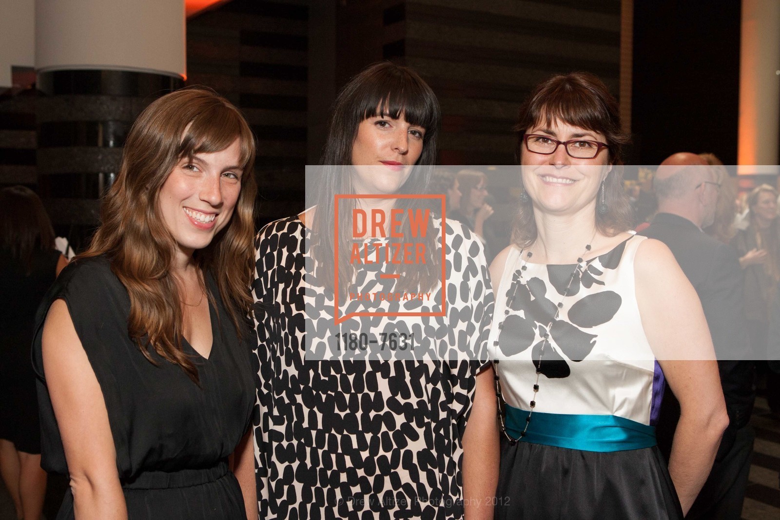 Lucy Gallun, Ava Respini, Erin O'Toole, Cindy Sherman Opening Reception at SFMOMA, SFMOMA. 151 Third Street, July 11th, 2012, Photo #1180-7631 Lucy Gallun, Ava Respini, Erin O'Toole, Photo #1180-7631
