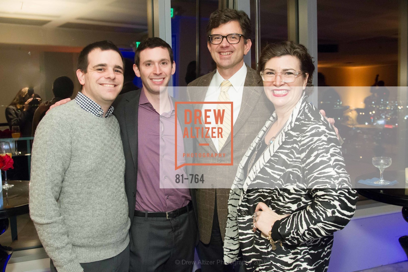 Seth Mickenberg, Alfredo Silva, Paul Jahn, Amy Critchett, LUMINA and The Bay Lights Reillumination Celebration, LUMINA. Penthouses 36A and 36B, January 26th, 2016, Photo #81-764 Seth Mickenberg, Alfredo Silva, Paul Jahn, Amy Critchett, Photo #81-764
