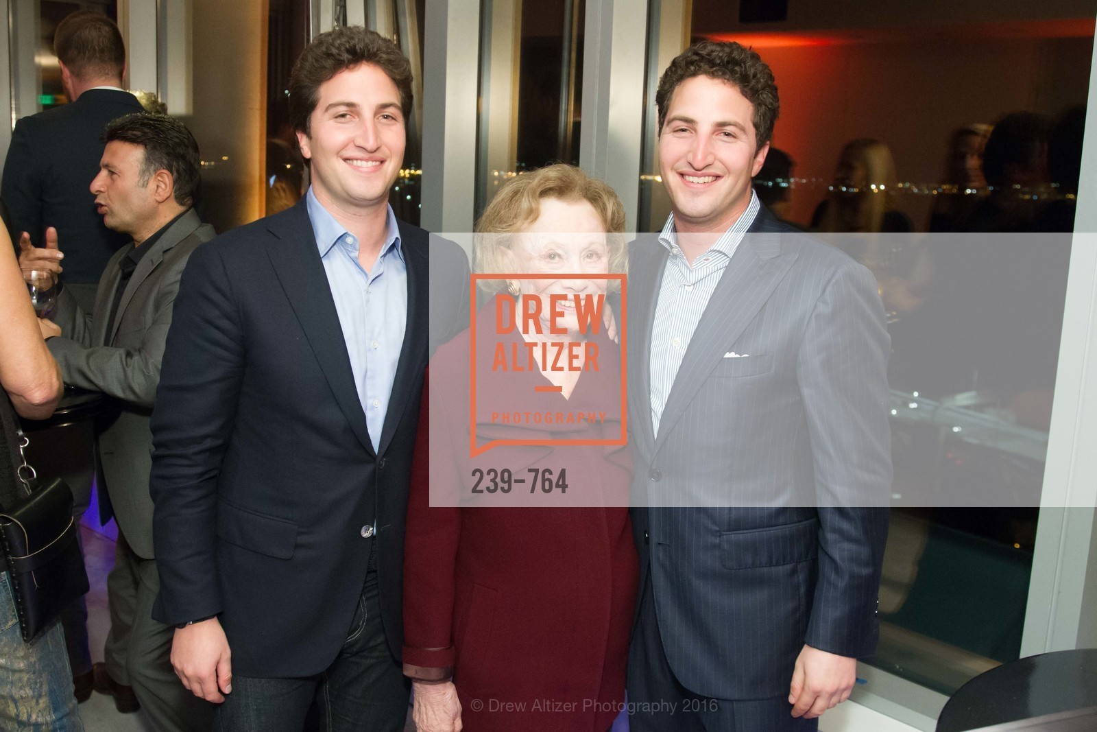 Matthew Goldman, Eleonor Miles, Jason Goldman, LUMINA and The Bay Lights Reillumination Celebration, LUMINA. Penthouses 36A and 36B, January 26th, 2016, Photo #239-764 Matthew Goldman, Eleonor Miles, Jason Goldman, Photo #239-764