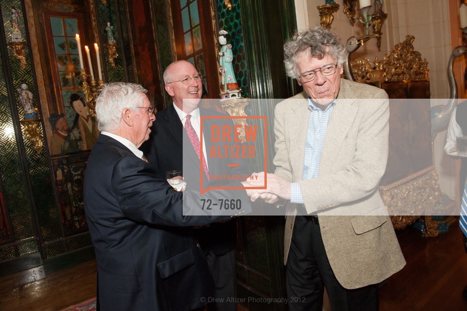 John Mallen, John Knight, Gordon P. Getty, GETTYS Host SI Chamber Musical Reception and Recital, US, October 4th, 2012, Photo #72-7660 John Mallen, John Knight, Gordon P. Getty, Photo #72-7660
