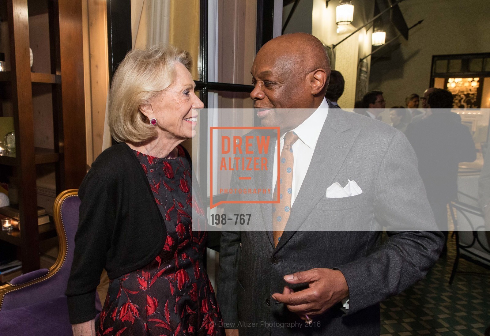 Charlotte Shultz, Willie Brown, A Special Reception with Tony Bennett, The Fairmont, San Francisco, The Penthouse Suite, January 26th, 2016, Photo #198-767 Charlotte Shultz, Willie Brown, Photo #198-767