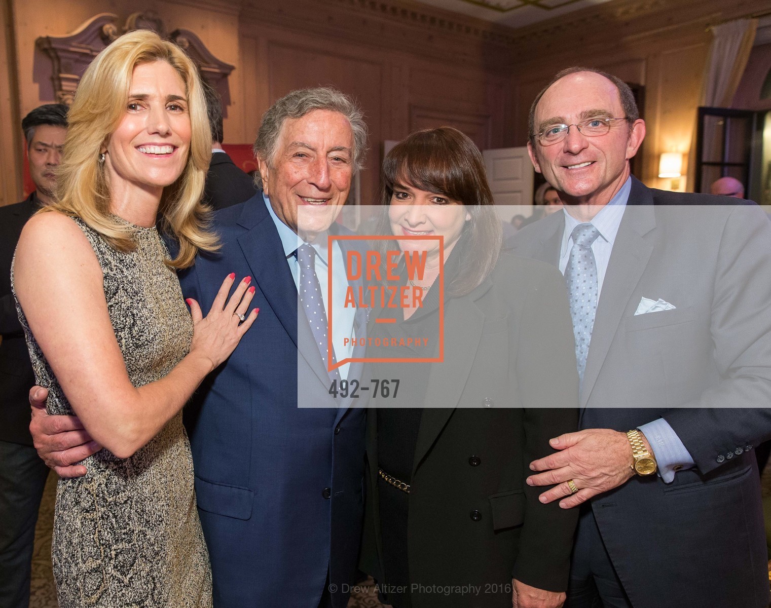 Susan Benedetto, Tony Bennett, Barbara Klein, Tom Klein, A Special Reception with Tony Bennett, San Francisco. San Francisco, July 21st, 2023, Photo #492-767 Susan Benedetto, Tony Bennett, Barbara Klein, Tom Klein, Photo #492-767