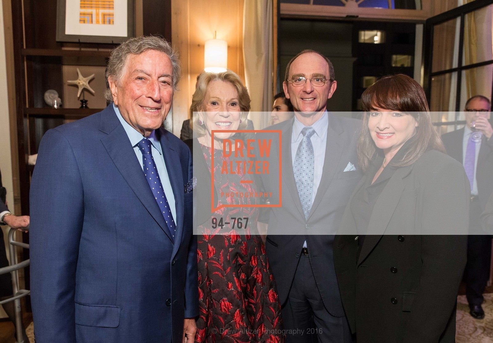 Tony Bennett, Charlotte Shultz, Tom Klein, Barbara Klein, A Special Reception with Tony Bennett, The Fairmont, San Francisco, The Penthouse Suite, January 26th, 2016,Drew Altizer, Drew Altizer Photography, full-service agency, private events, San Francisco photographer, photographer california