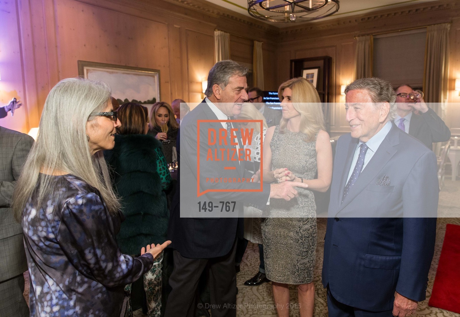 Paul Pelosi, Susan Benedetto, Tony Bennett, A Special Reception with Tony Bennett, San Francisco. San Francisco, July 21st, 2023, Photo #149-767 Paul Pelosi, Susan Benedetto, Tony Bennett, Photo #149-767