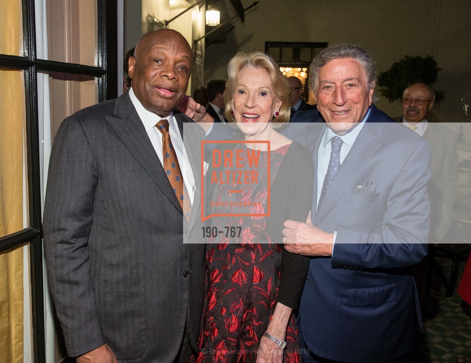 Willie Brown, Charlotte Shultz, Tony Bennett, A Special Reception with Tony Bennett, The Fairmont, San Francisco, The Penthouse Suite, January 26th, 2016, Photo #190-767 Willie Brown, Charlotte Shultz, Tony Bennett, Photo #190-767