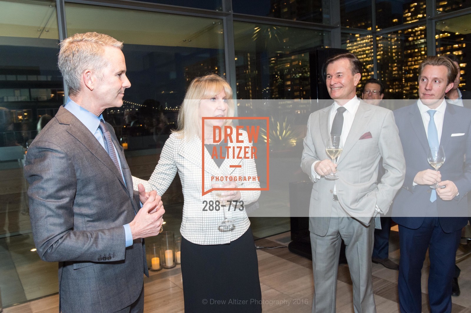 Jeffrey Gibson, Kathy Korte, Frank Symons, Brad Nelson, Sotheby's International Realty's Celebrates the New Year, The Battery, Penthouse. 717 Battery St, January 27th, 2016, Photo #288-773 Jeffrey Gibson, Kathy Korte, Frank Symons, Brad Nelson, Photo #288-773