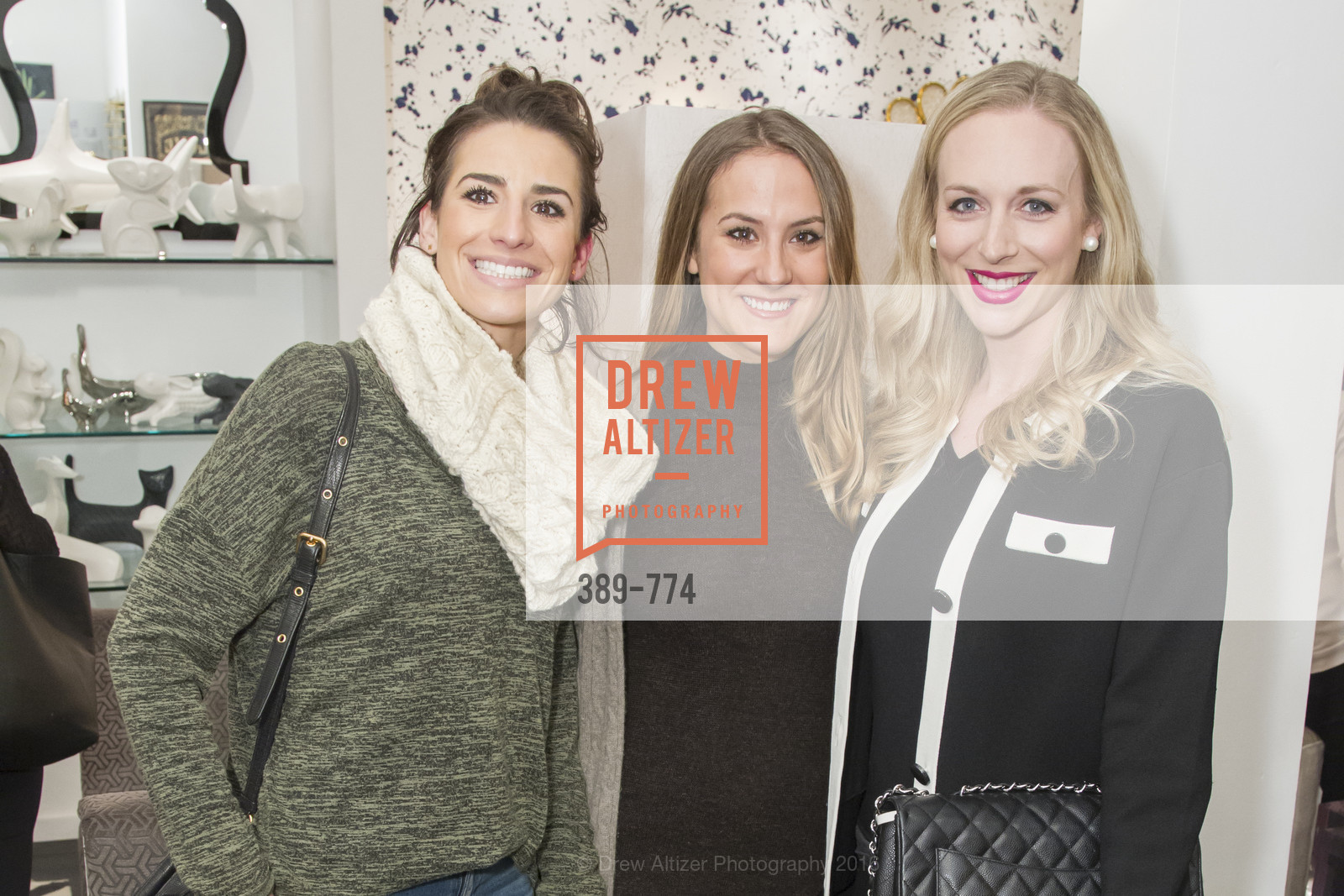 Marielle Witcker, Sophia Rizzo, Caroline Curran, Jonathan Adler Sip & Shop with Cultivar Wine & The JetSetting Fashionista, Jonathan Adler Store. 2133 Fillmore Street SF, CA, January 28th, 2016, Photo #389-774 Marielle Witcker, Sophia Rizzo, Caroline Curran, Photo #389-774
