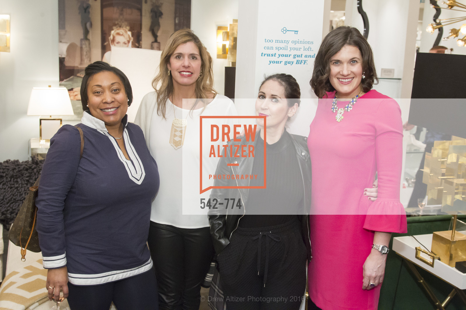 Gwyneth Borden, Julie Vance, Bebe Carmenito, Emily Martin, Jonathan Adler Sip & Shop with Cultivar Wine & The JetSetting Fashionista, Jonathan Adler Store. 2133 Fillmore Street SF, CA, January 28th, 2016,Drew Altizer, Drew Altizer Photography, full-service agency, private events, San Francisco photographer, photographer california