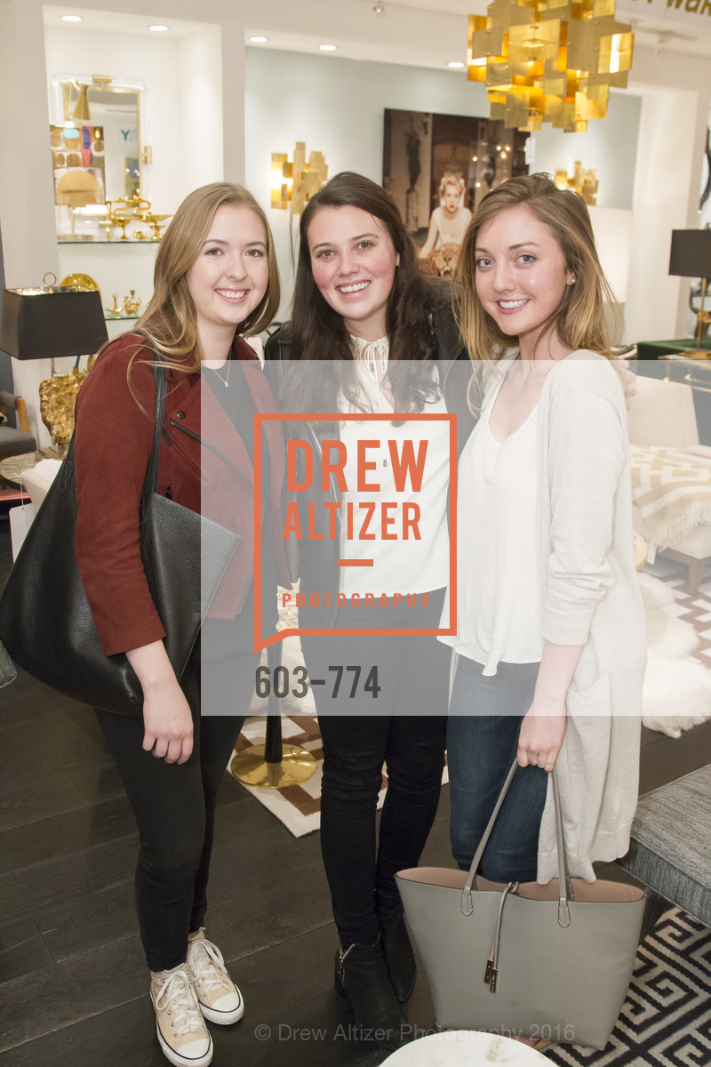 Virginia Lane, Francesca Ancerte, Lily Kaplan, Jonathan Adler Sip & Shop with Cultivar Wine & The JetSetting Fashionista, Jonathan Adler Store. 2133 Fillmore Street SF, CA, January 28th, 2016,Drew Altizer, Drew Altizer Photography, full-service agency, private events, San Francisco photographer, photographer california