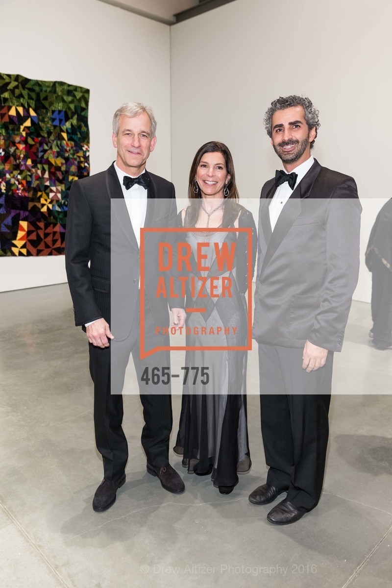 David Whitlock, Susan Swig, Amir Mortazadi, UC Berkeley Art Museum & Pacific Film Archive Gala, UC Berkeley. 2120 Oxford Street, January 28th, 2016, Photo #465-775 David Whitlock, Susan Swig, Amir Mortazadi, Photo #465-775