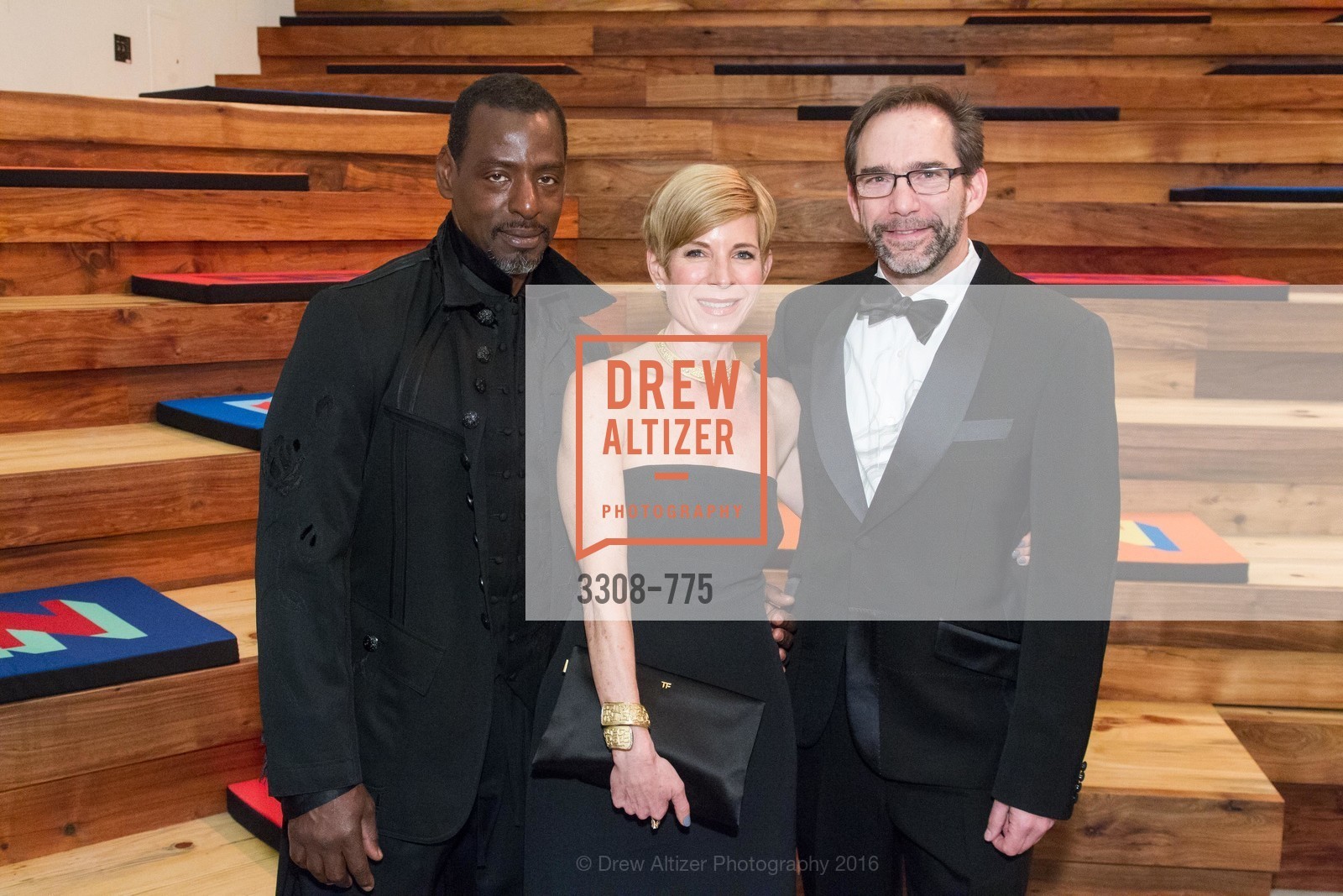 Ron Finley, Julie Simpson, Larry Rinder, UC Berkeley Art Museum & Pacific Film Archive Gala, BAMPFA. 2120 Oxford Street, January 28th, 2016,Drew Altizer, Drew Altizer Photography, full-service agency, private events, San Francisco photographer, photographer california