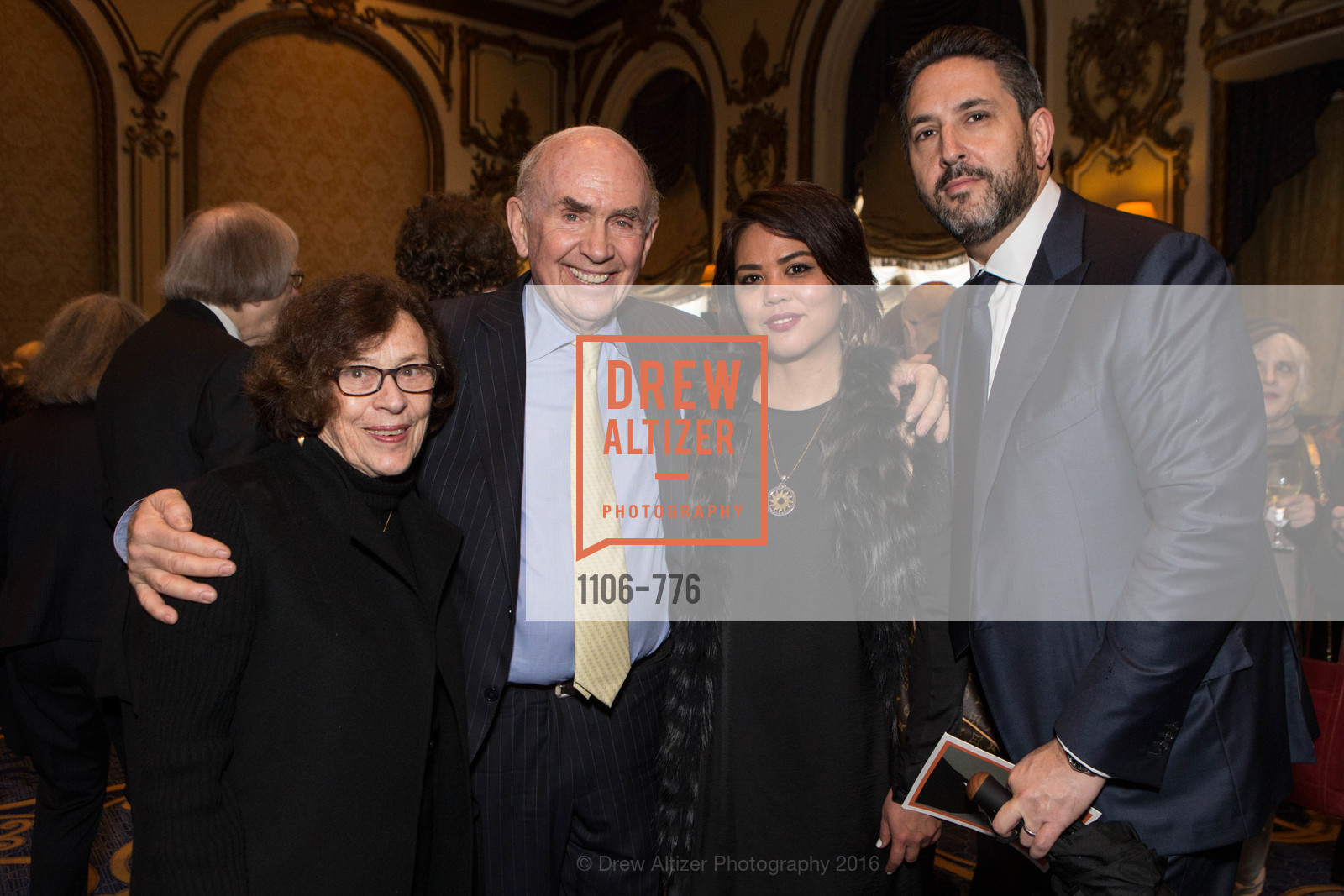 Linda Mitchell, Jack Mitchell, Erica Pascual, Robert Simmons, Wilkes Bashford Funeral, Grace Cathedral. 1100 California St, January 29th, 2016, Photo #1106-776 Linda Mitchell, Jack Mitchell, Erica Pascual, Robert Simmons, Photo #1106-776