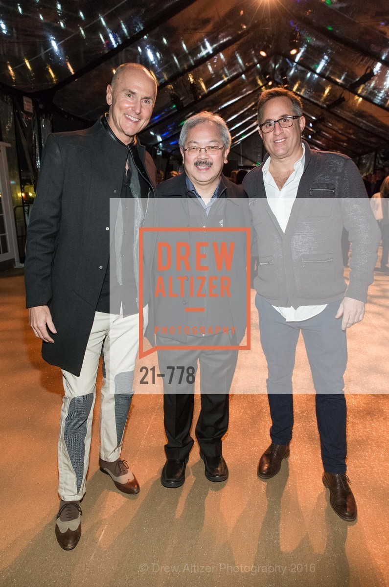 Chip Conley, Ed Lee, Oren Bronstein, The Bay Lights Grand Relighting Celebration, Epic Steakhouse. 369 The Embarcadero, December 12th, 2017, Photo #21-778 Chip Conley, Ed Lee, Oren Bronstein, Photo #21-778