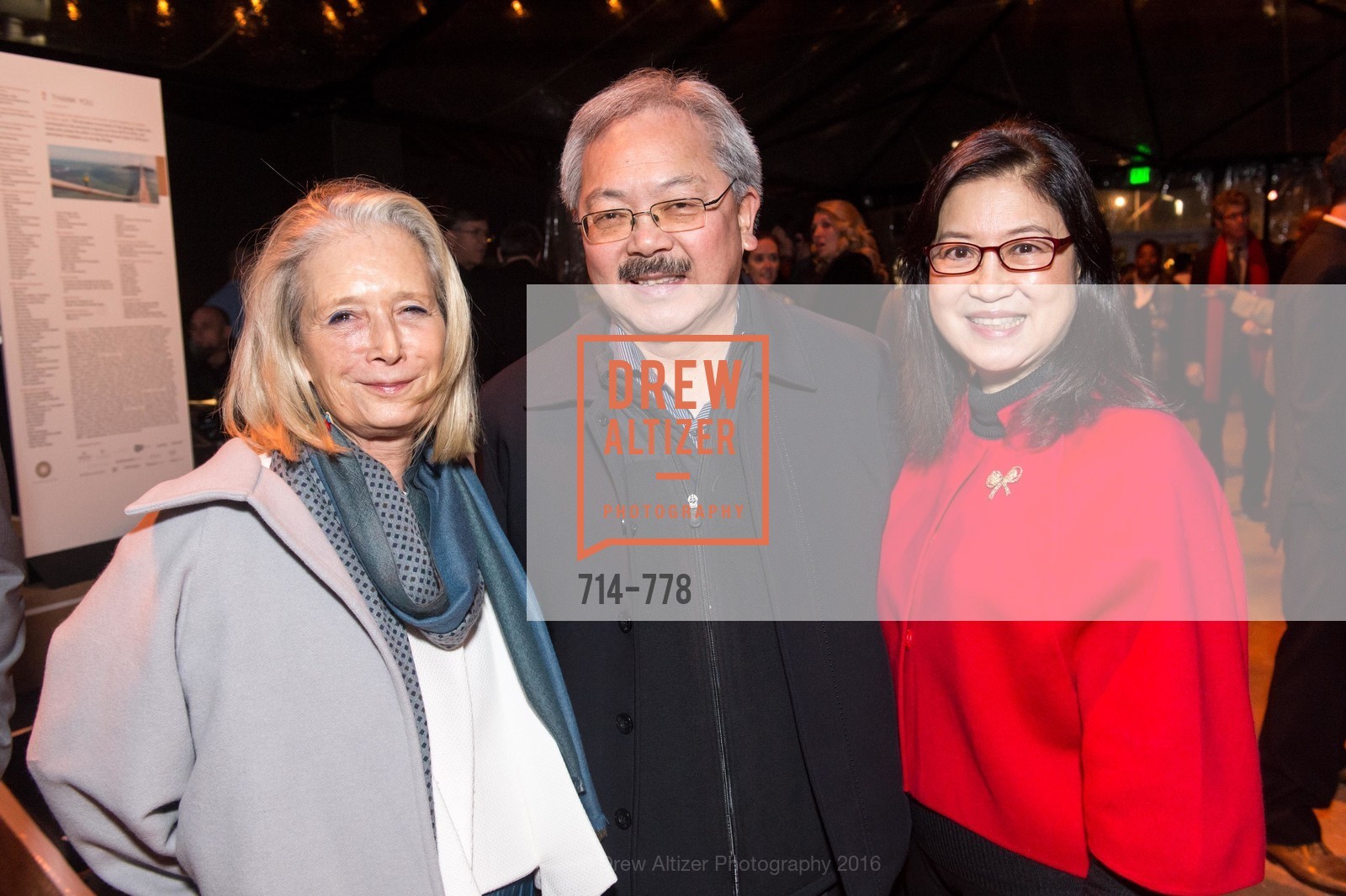 Mimi Haas, Ed Lee, Anita Lee, The Bay Lights Grand Relighting Celebration, Epic Steakhouse. 369 The Embarcadero, January 29th, 2016,Drew Altizer, Drew Altizer Photography, full-service agency, private events, San Francisco photographer, photographer california