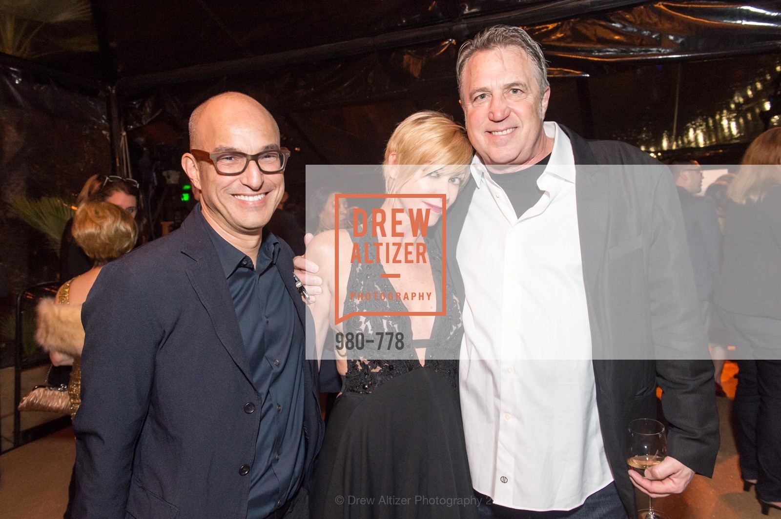 Eric McDougall, Ginny Walsh, John Blaufarb, The Bay Lights Grand Relighting Celebration, Epic Steakhouse. 369 The Embarcadero, January 29th, 2016, Photo #980-778 Eric McDougall, Ginny Walsh, John Blaufarb, Photo #980-778