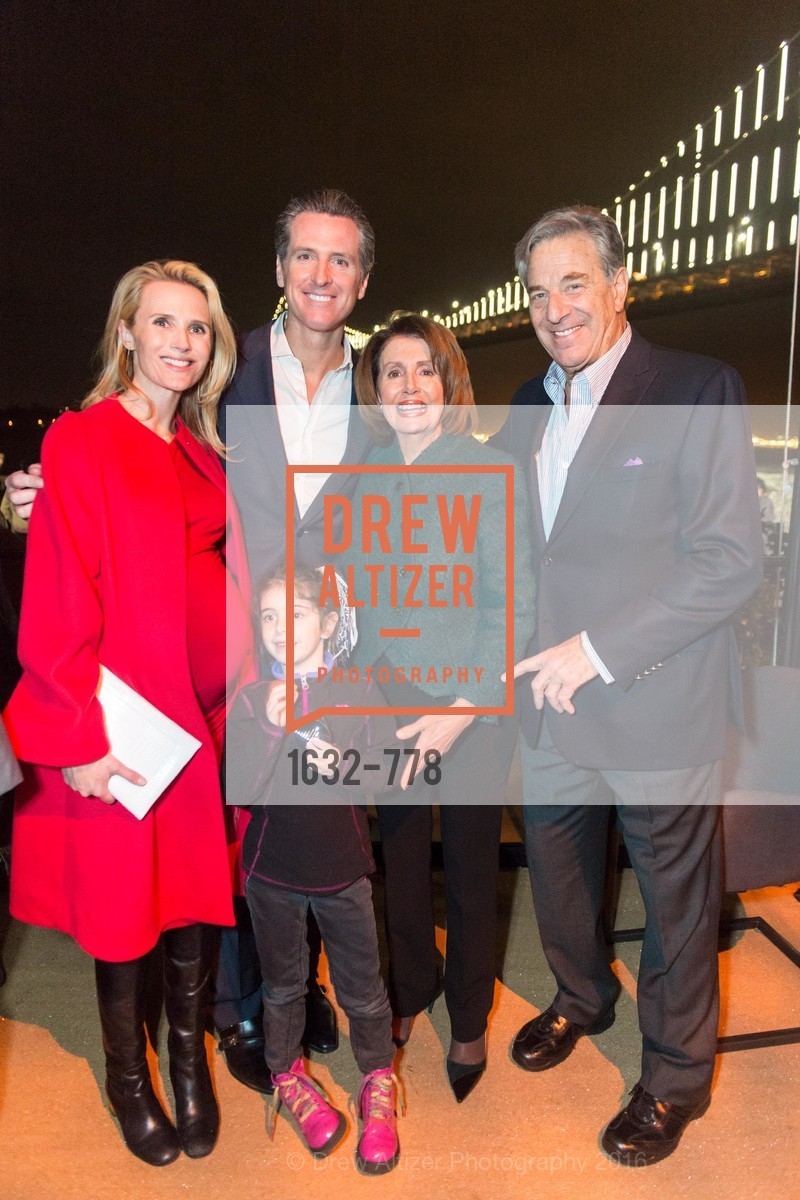 Jennfier Siebel Newsom, Gavin Newsom, Bella Kaufman, Nancy Pelosi, Paul Pelosi, The Bay Lights Grand Relighting Celebration, Epic Steakhouse. 369 The Embarcadero, January 29th, 2016,Drew Altizer, Drew Altizer Photography, full-service agency, private events, San Francisco photographer, photographer california