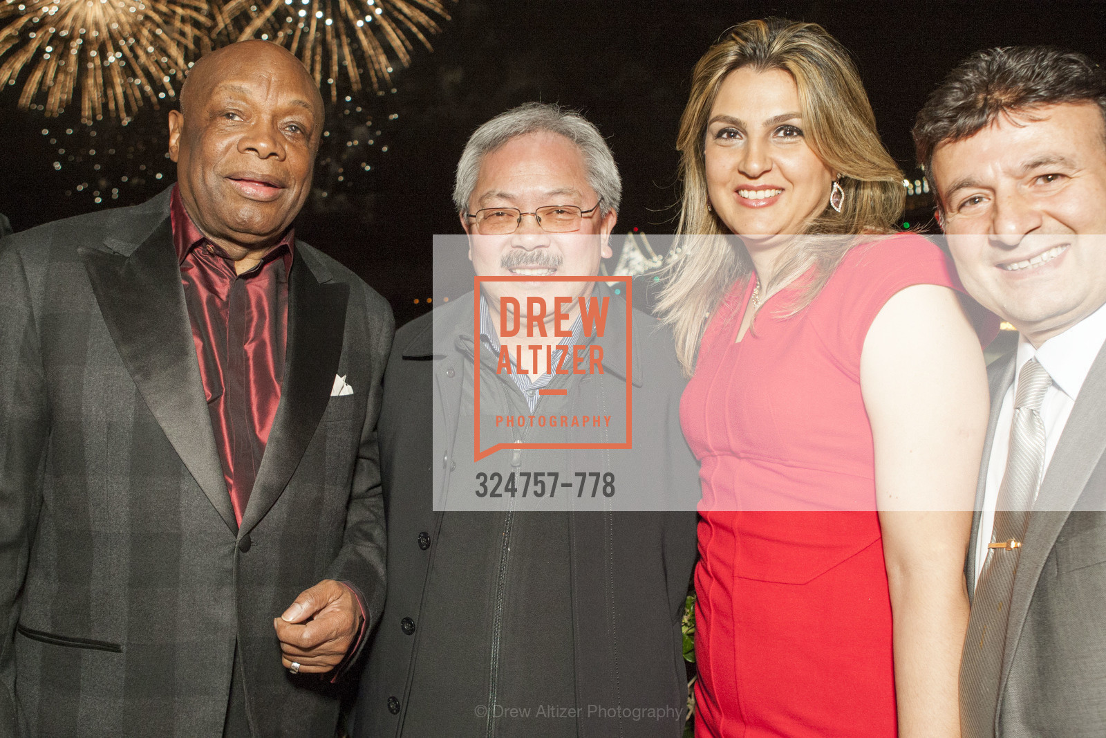 Willie Brown, Ed Lee, Fatima Shahmirzai, Saeed Shahmirzai, The Bay Lights Grand Relighting Celebration, Epic Steakhouse. 369 The Embarcadero, January 29th, 2016,Drew Altizer, Drew Altizer Photography, full-service agency, private events, San Francisco photographer, photographer california