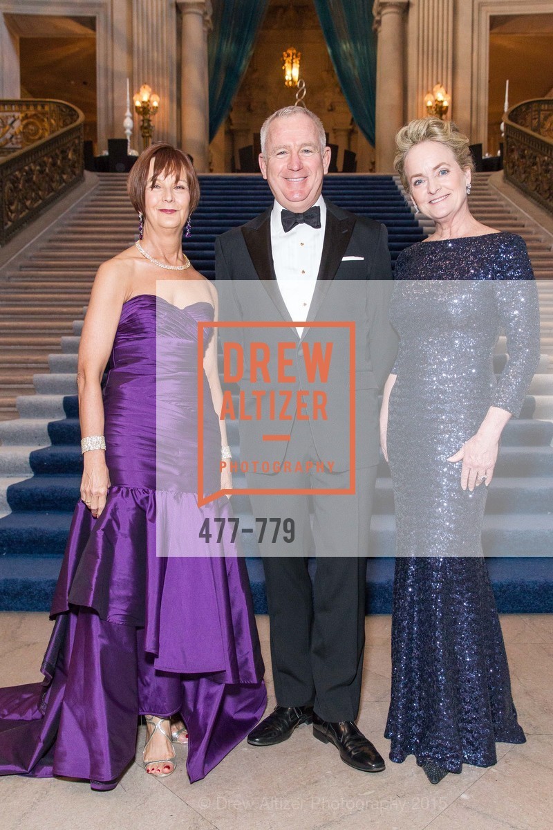 Debra Bernard, Glenn McCoy, Shelby Strudwick, San Francisco Ballet 2015 Opening Night Gala, San Francisco City Hall. 1 Dr Carlton B Goodlett Pl, January 22nd, 2015, Photo #477-779 Debra Bernard, Glenn McCoy, Shelby Strudwick, Photo #477-779