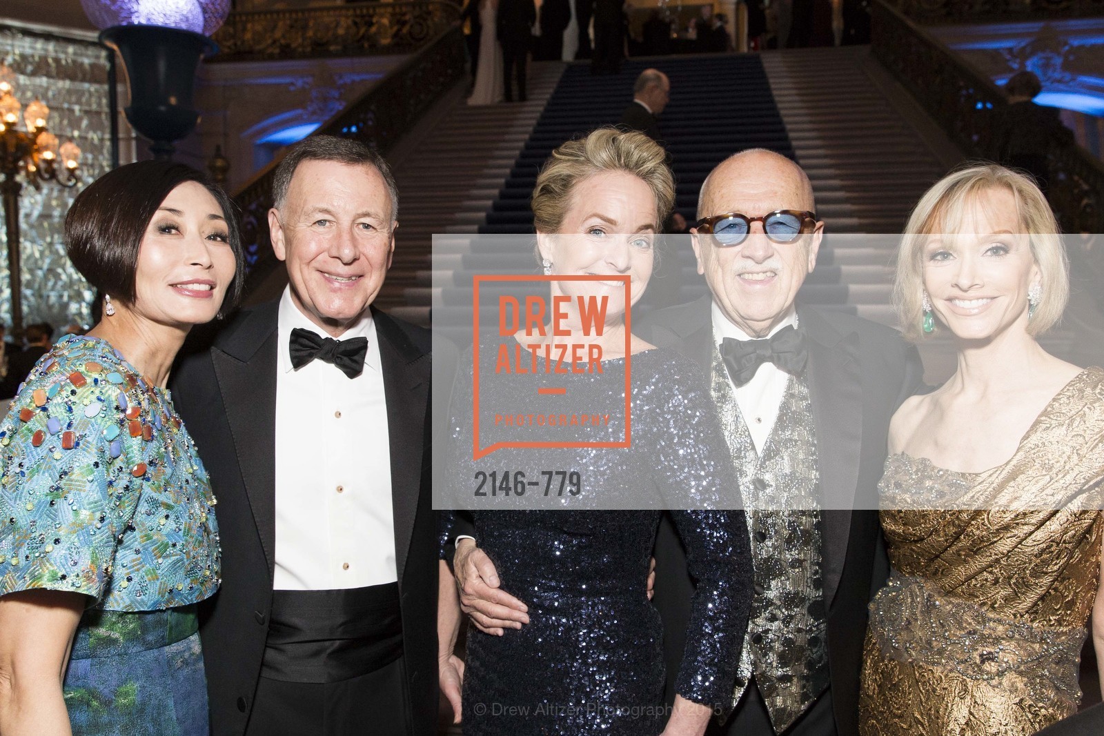 Yurie Pascarella, Carl Pascarella, Shelby Strudwick, Wilkes Bashford, OJ Shansby, San Francisco Ballet 2015 Opening Night Gala, San Francisco City Hall. 1 Dr Carlton B Goodlett Pl, January 22nd, 2015, Photo #2146-779 Yurie Pascarella, Carl Pascarella, Shelby Strudwick, Wilkes Bashford, OJ Shansby, Photo #2146-779