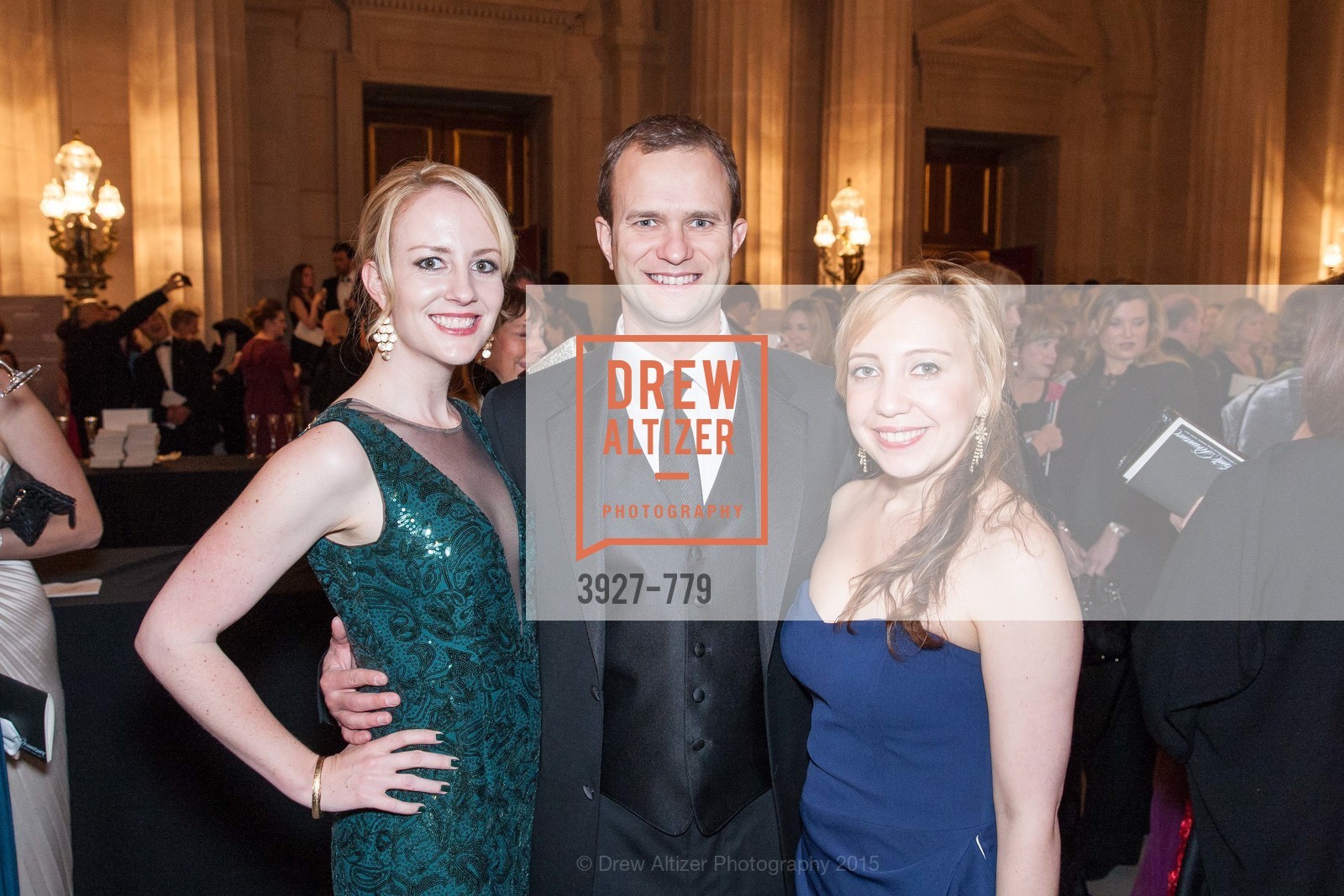Stephanie Sparling, Andy Bussmann, Marina Rayman, San Francisco Ballet 2015 Opening Night Gala, San Francisco City Hall. 1 Dr Carlton B Goodlett Pl, January 22nd, 2015, Photo #3927-779 Stephanie Sparling, Andy Bussmann, Marina Rayman, Photo #3927-779