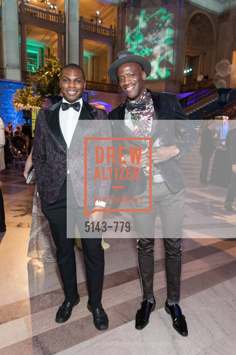 Sinardo Deleveaux, Terry Owusu, San Francisco Ballet 2015 Opening Night Gala, San Francisco City Hall. 1 Dr Carlton B Goodlett Pl, January 22nd, 2015, Photo #5143-779 Sinardo Deleveaux, Terry Owusu, Photo #5143-779