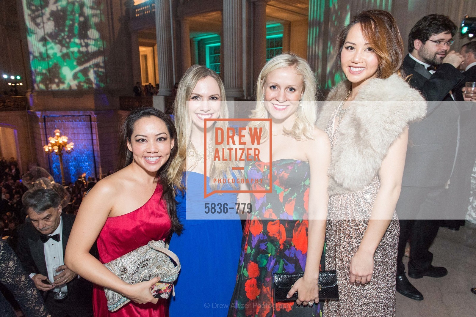 Jessica Leung, Michelle Bertino, Emily Millman, Emily Leung, San Francisco Ballet 2015 Opening Night Gala, San Francisco City Hall. 1 Dr Carlton B Goodlett Pl, January 22nd, 2015, Photo #5836-779 Jessica Leung, Michelle Bertino, Emily Millman, Emily Leung, Photo #5836-779