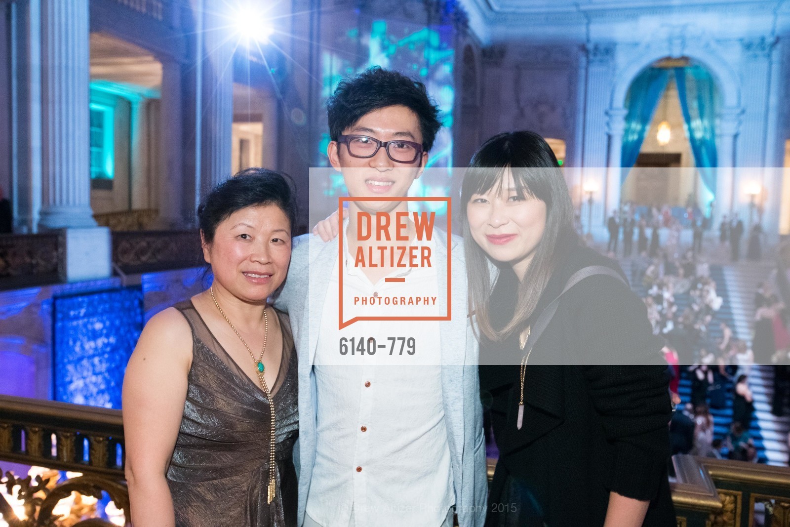 Angel Wang, Wei Wang, Vickie Mial, San Francisco Ballet 2015 Opening Night Gala, San Francisco City Hall. 1 Dr Carlton B Goodlett Pl, January 22nd, 2015, Photo #6140-779 Angel Wang, Wei Wang, Vickie Mial, Photo #6140-779