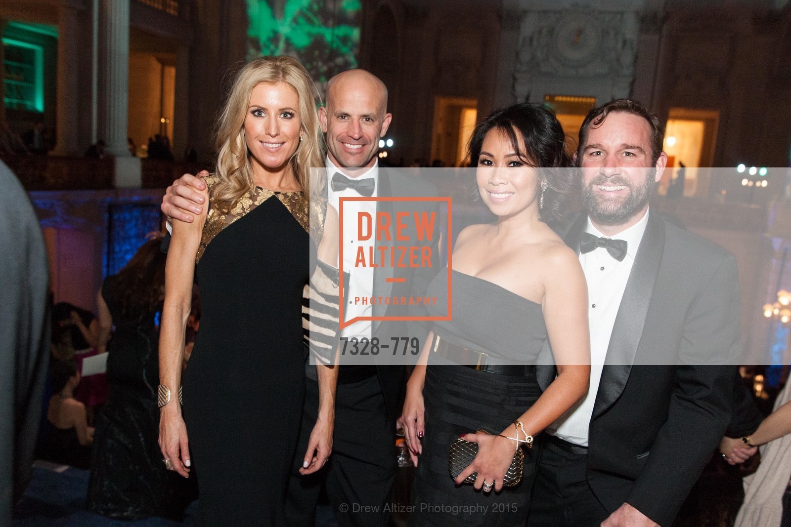Erica Cisneros, Stefan Cisneros, Nielma Hock, Kirby Hock, San Francisco Ballet 2015 Opening Night Gala, San Francisco City Hall. 1 Dr Carlton B Goodlett Pl, January 22nd, 2015, Photo #7328-779 Erica Cisneros, Stefan Cisneros, Nielma Hock, Kirby Hock, Photo #7328-779
