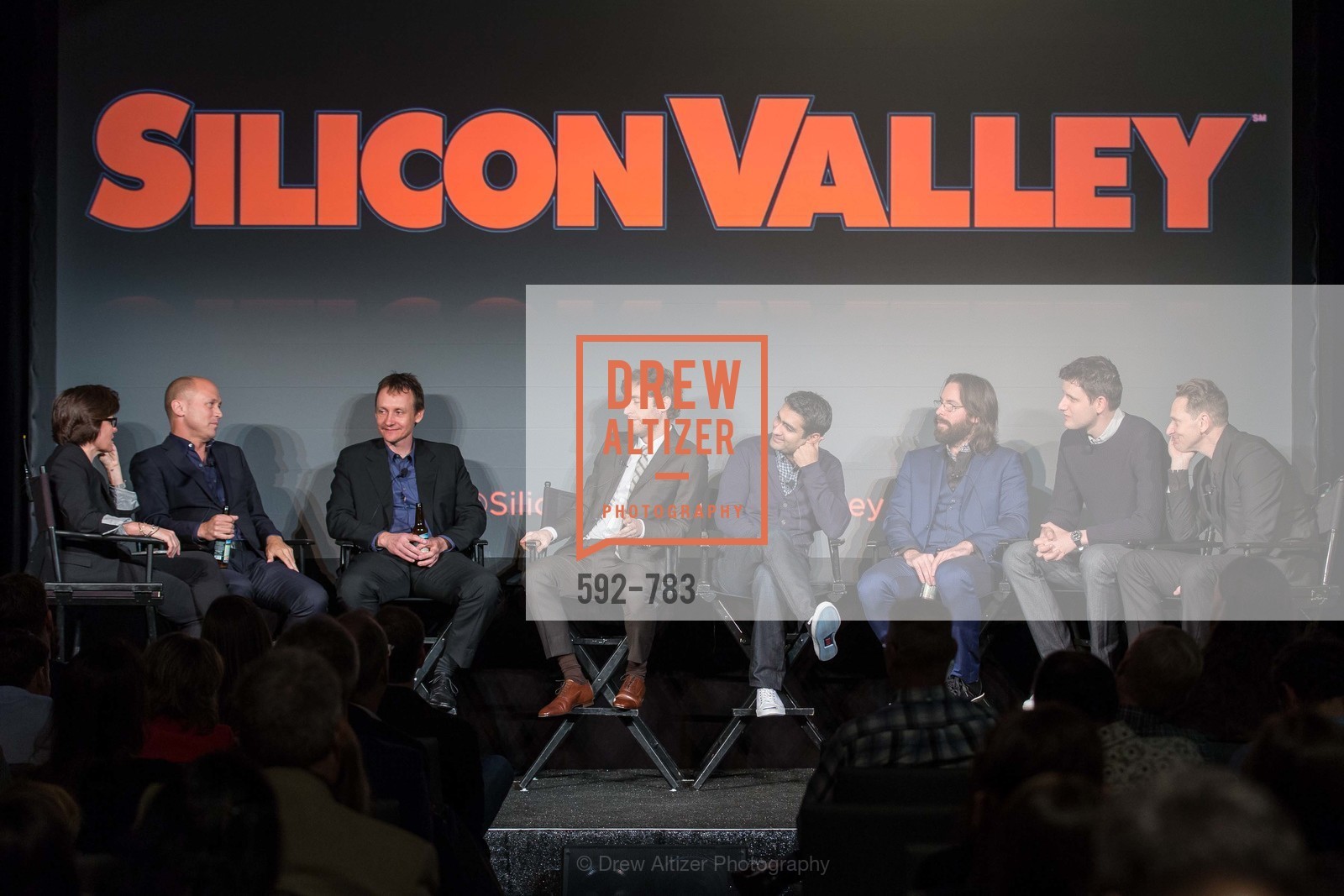 Kara Swisher, Mike Judge, Alec Berg, Thomas Middleditch, Kumail Nanjiani, Martin Starr, Zach Woods, Matt Ross, HBO'S SILICON VALLEY San Francisco Screening, US, April 9th, 2015,Drew Altizer, Drew Altizer Photography, full-service agency, private events, San Francisco photographer, photographer california
