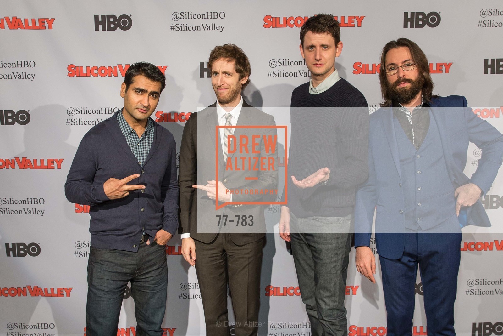 Kumail Nanjiani, Thomas Middleditch, Zach Woods, Martin Starr, HBO'S SILICON VALLEY San Francisco Screening, US, April 9th, 2015, Photo #77-783 Kumail Nanjiani, Thomas Middleditch, Zach Woods, Martin Starr, Photo #77-783